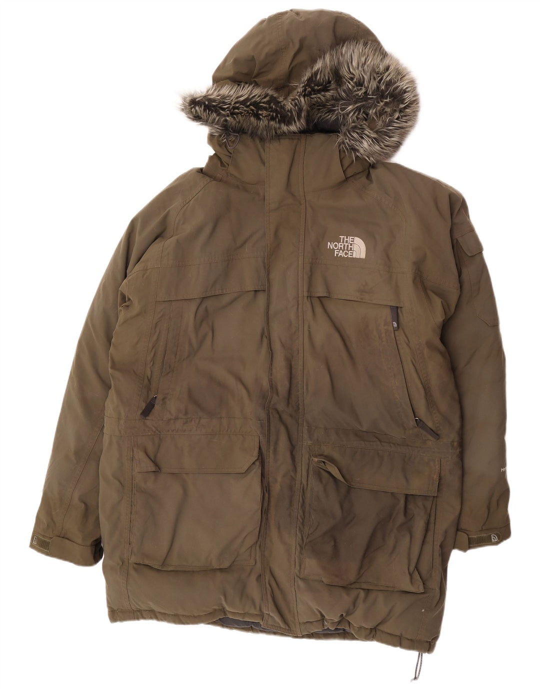 The North Face Herre Hooded Padded Parka Jacket UK 40 Large Khaki Winter