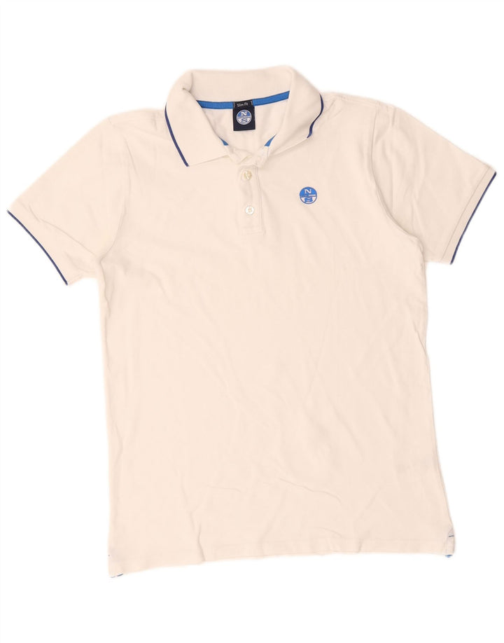 North Sails Herre Slim Fit Polo Shirt Lille Hvid Bomuld