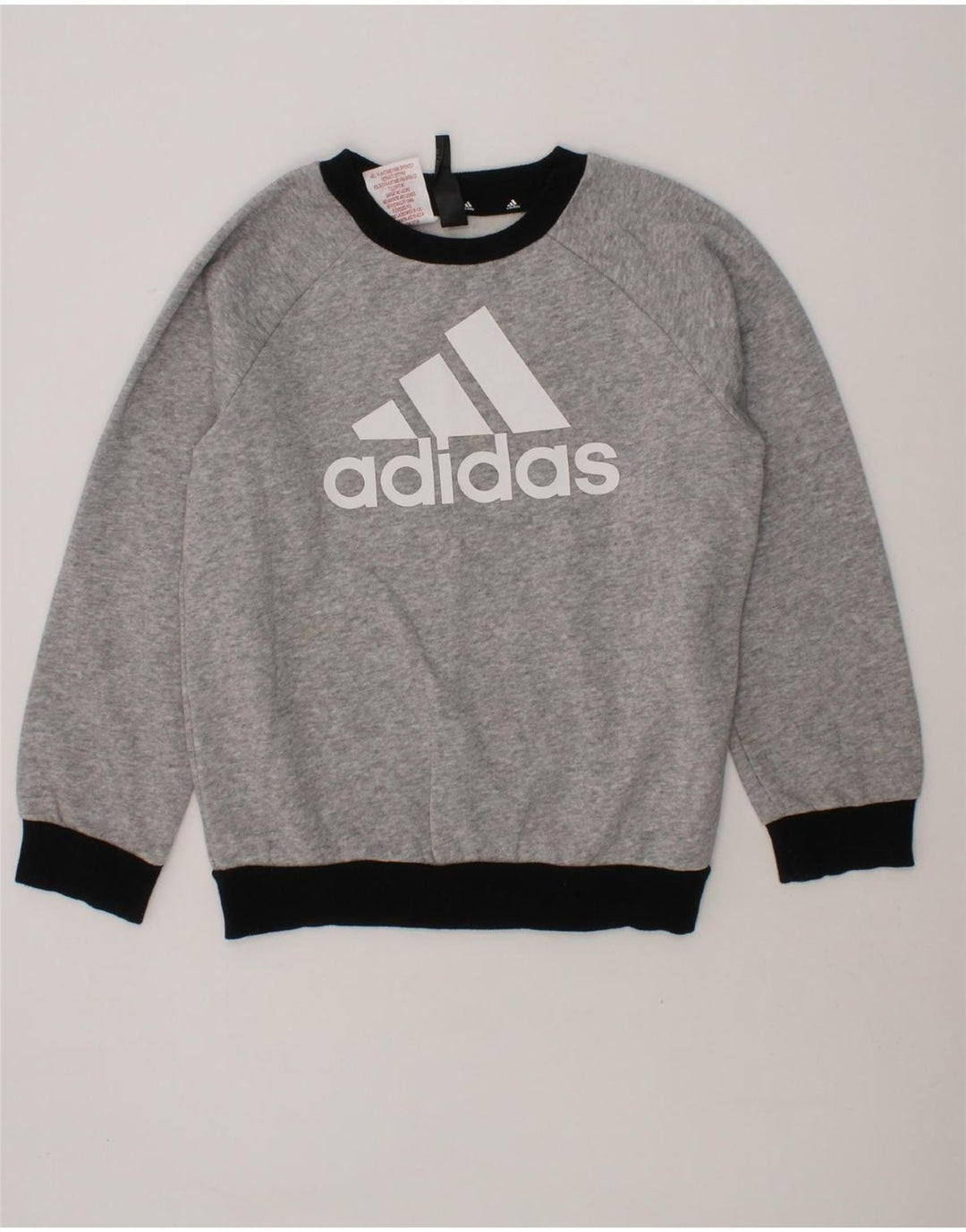 ADIDAS Boys Graphic Sweatshirt Jumper 5-6 Years Grey Cotton Vintage Adidas and Second-Hand Adidas from Messina Hembry 