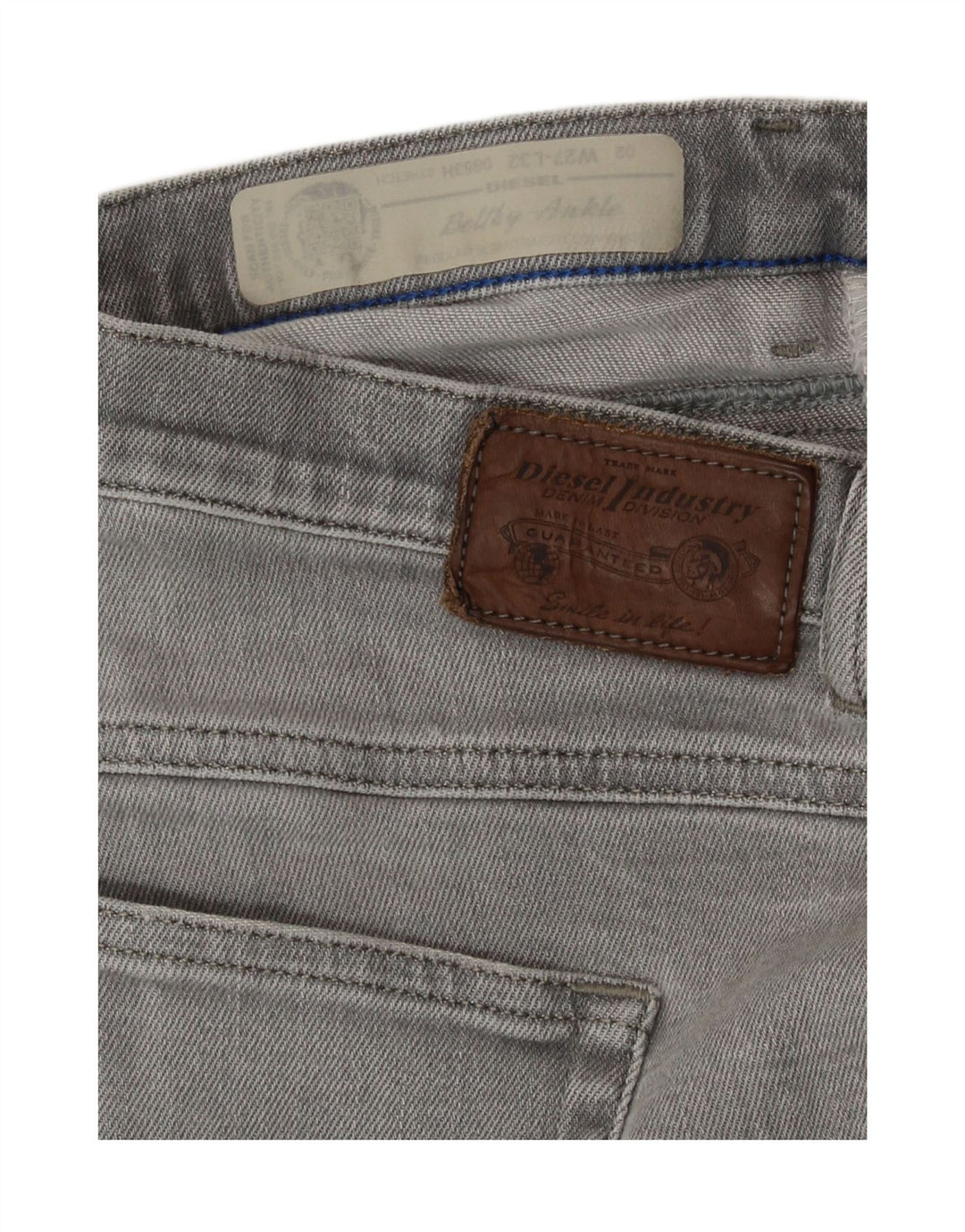 Diesel Dame Belthy Distressed Denim Shorts W27 Små Grå Bomuld