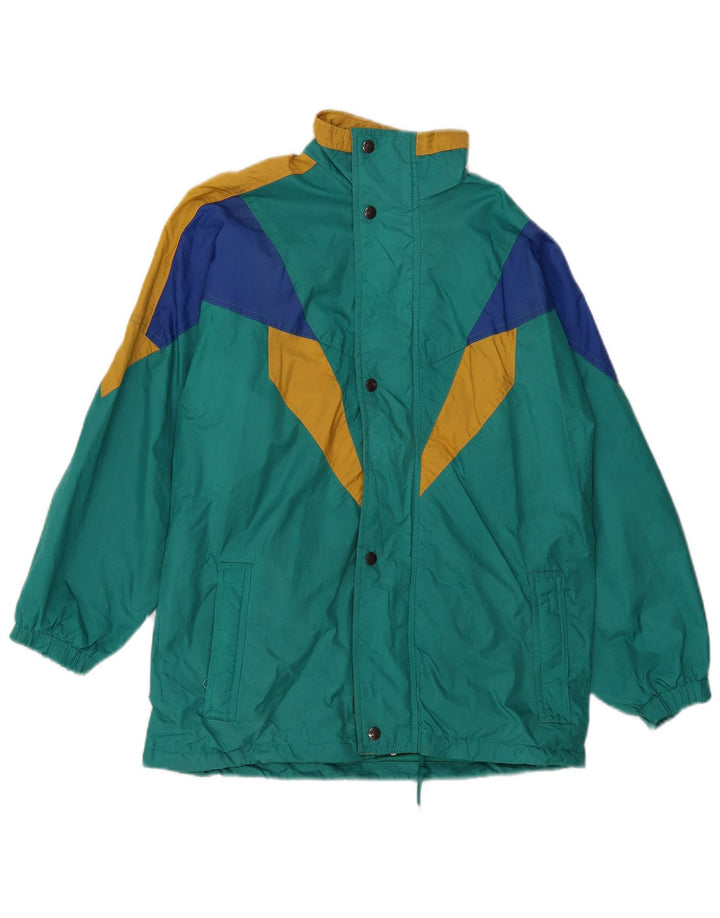 VINTAGE Herre Windbreaker Jacket UK 40 Large Blue Colourblock Polyamid