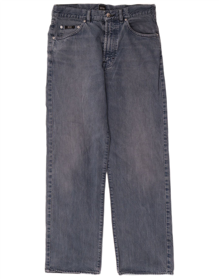 HUGO BOSS Herre Arkansas Straight Jeans W32 L30 Blå