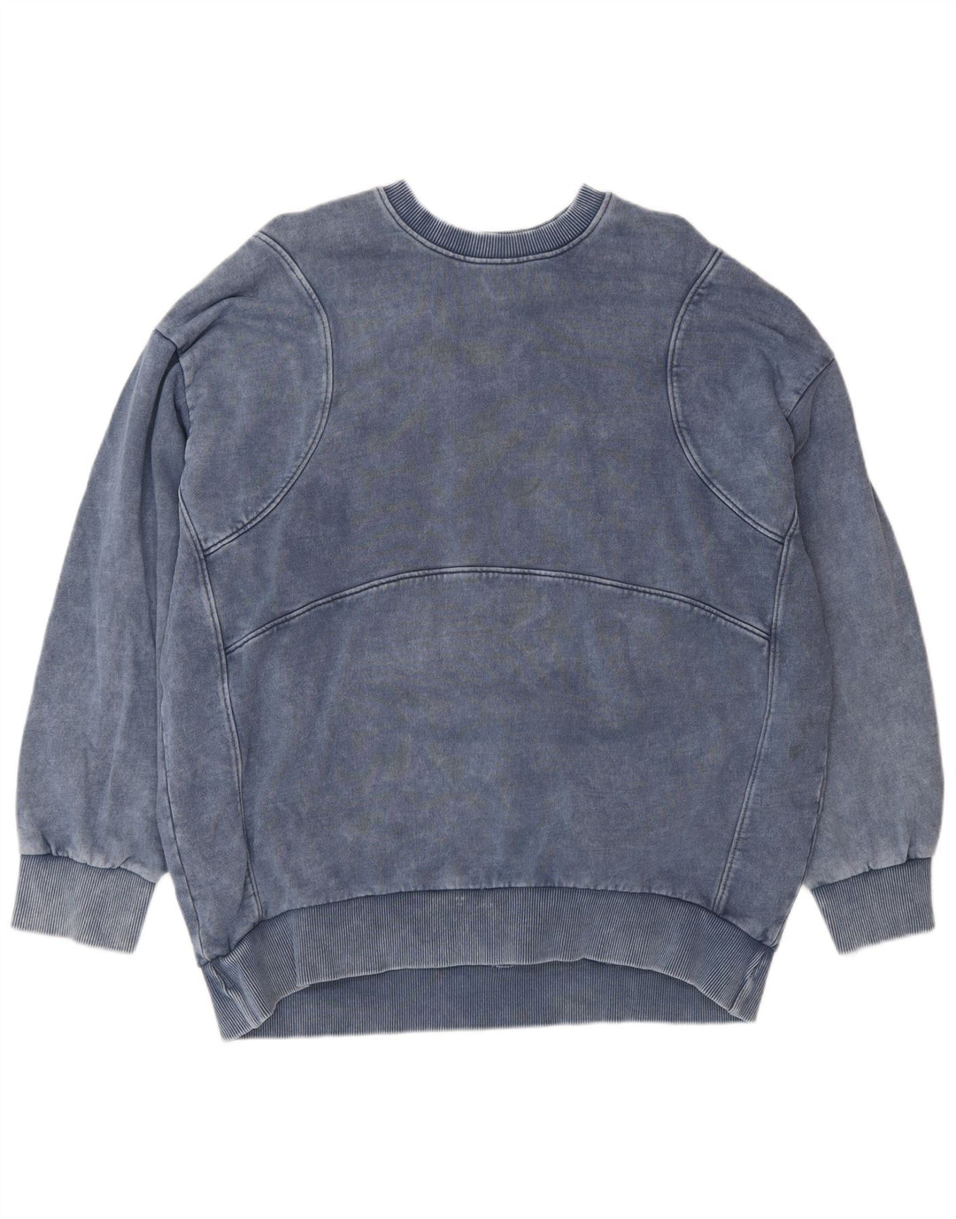 Zara Dame Oversized Sweatshirt Jumper UK 16 Stor Marineblå Bomuld