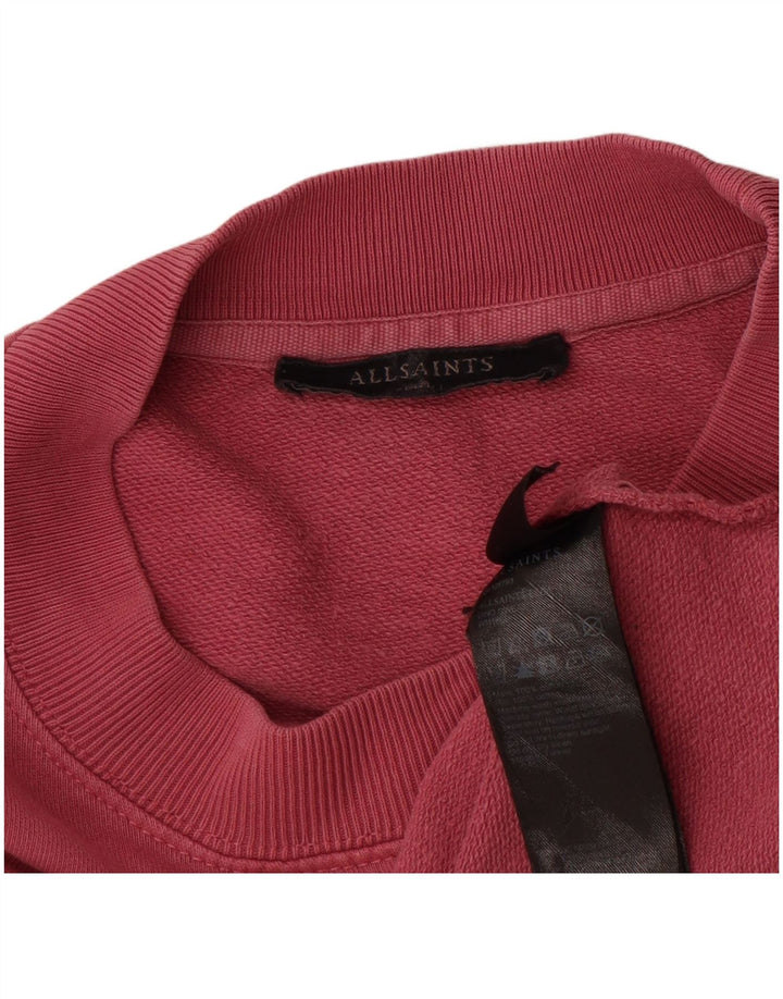 All Saints Herre Loose Fit Sweatshirt Jumper Lille Rød Bomuld