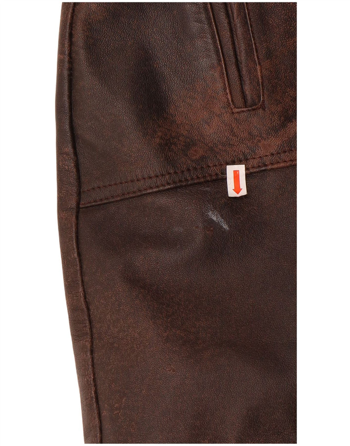 Vintage læderfrakke til kvinder UK 14 medium brunt læder