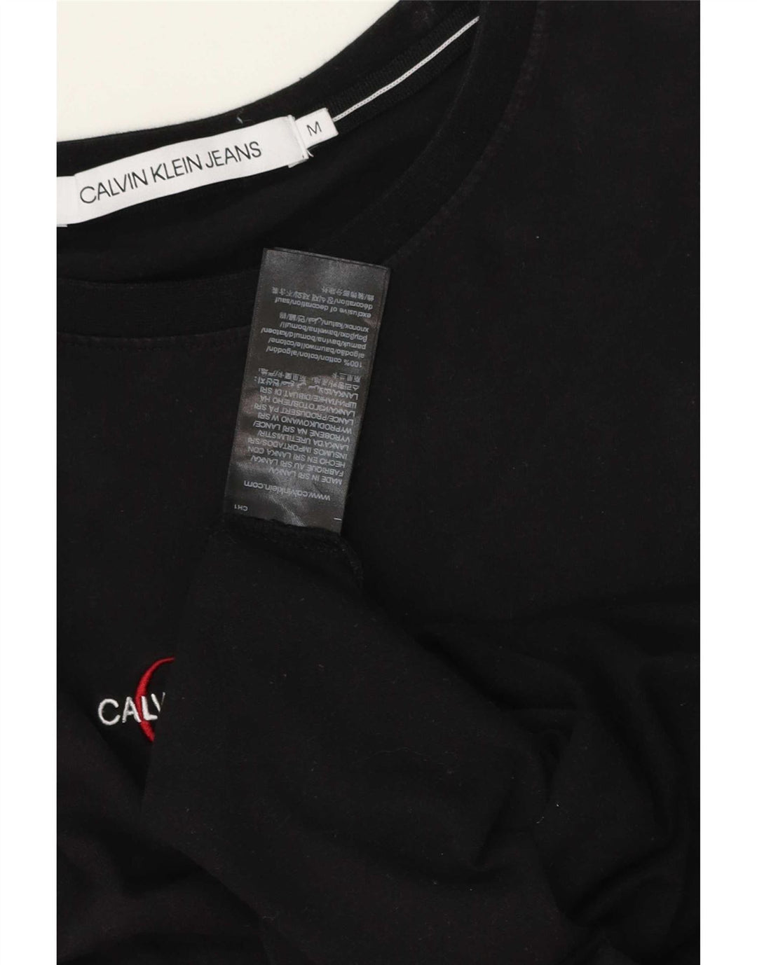 Calvin Klein Jeans Herre grafisk T-shirt Top Medium Sort Bomuld