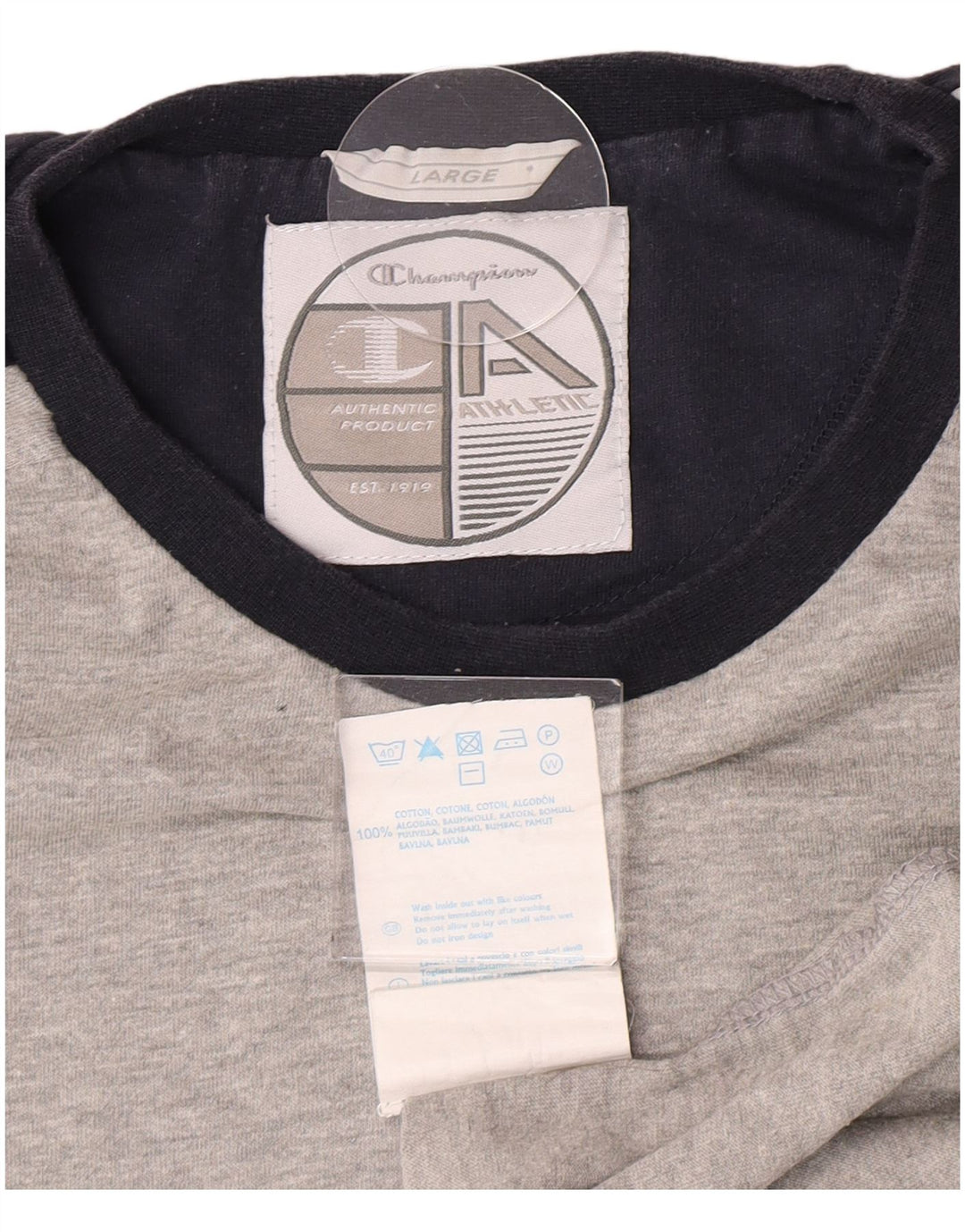 Champion Herre T-Shirt Top Stor Grå Bomuld