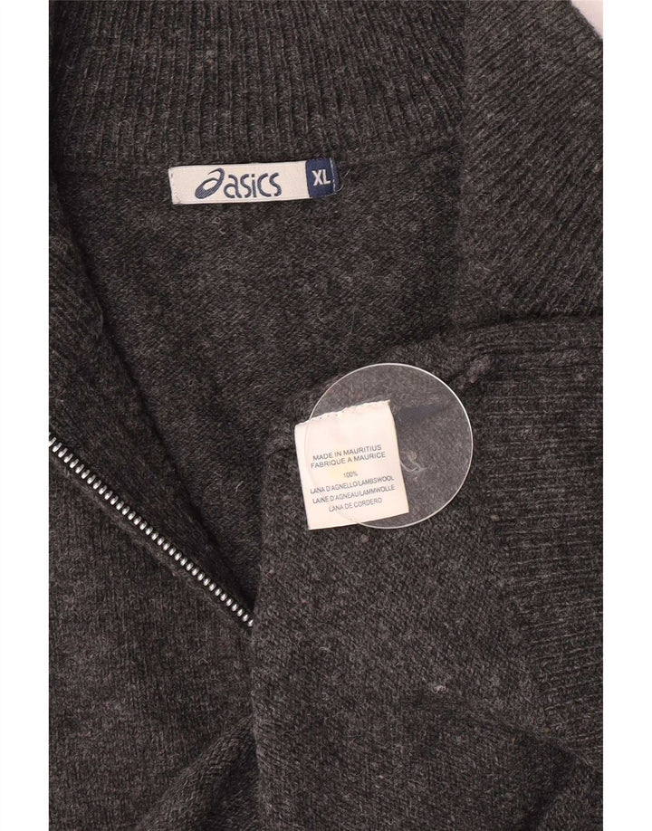 Asics Herre Zip Neck Jumper Sweater XL Grå lammeuld