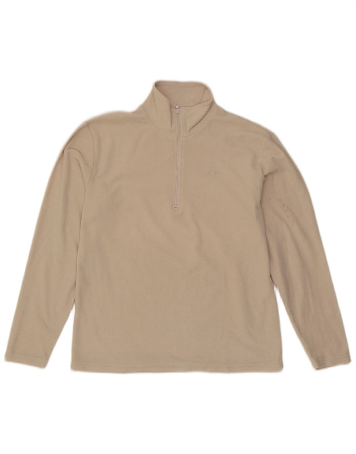 Asics Dame Fleece Jumper med lynlås DK 16 Stor Off White Polyester