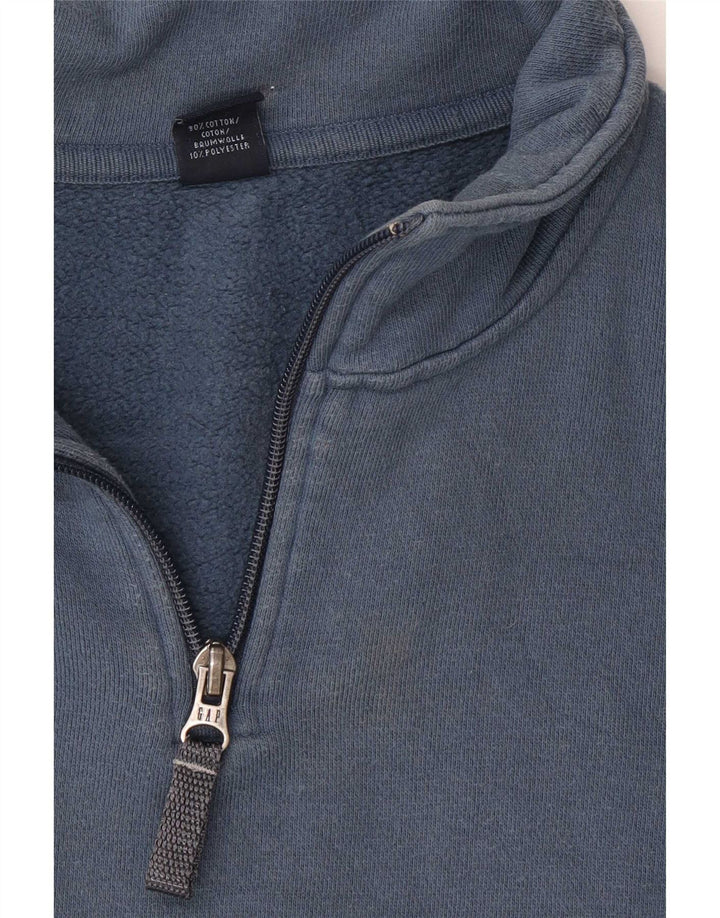 Gap Herre Zip Neck Sweatshirt Jumper Small Blue