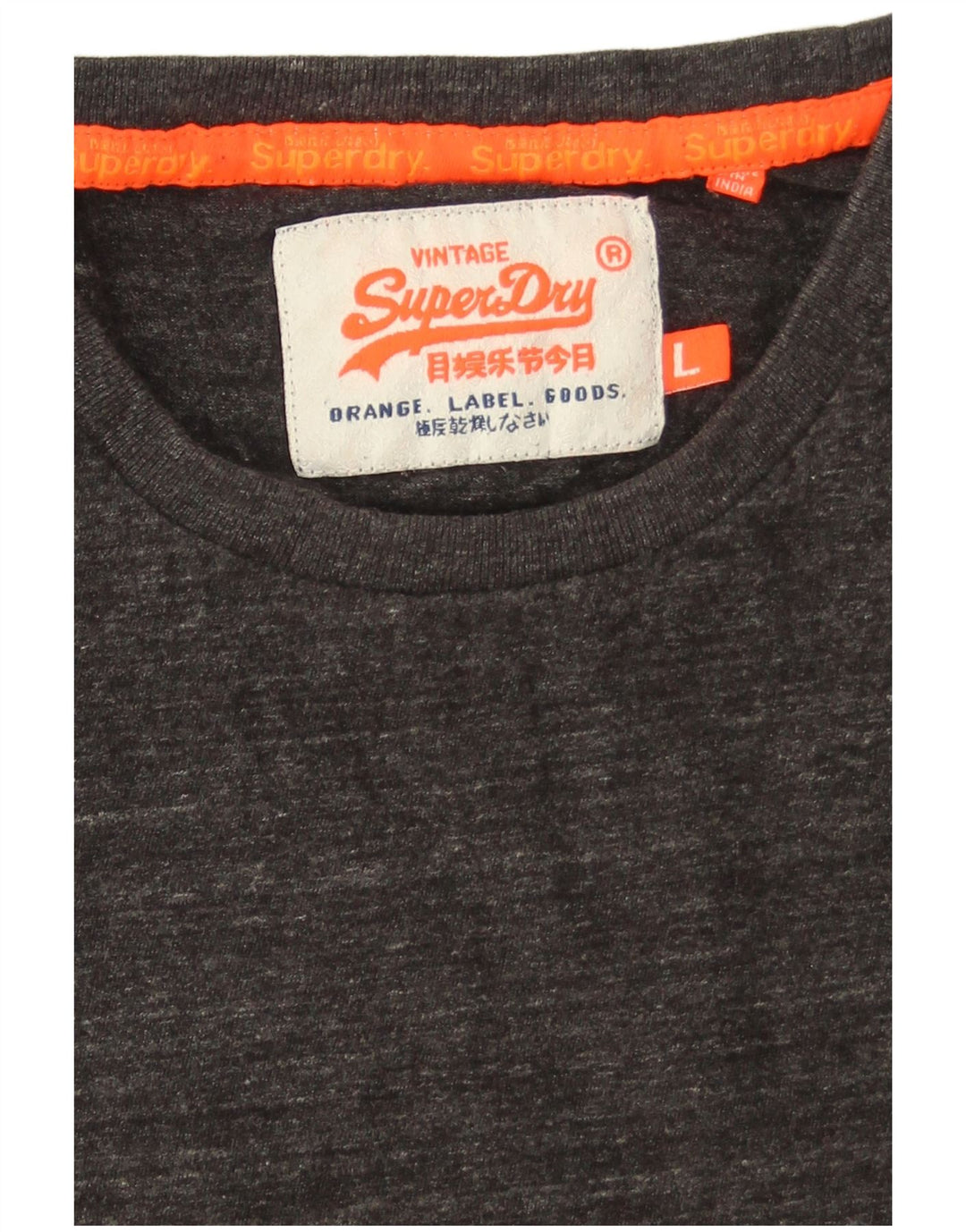 Superdry T-shirt top til mænd, stor grå nålestribet bomuld