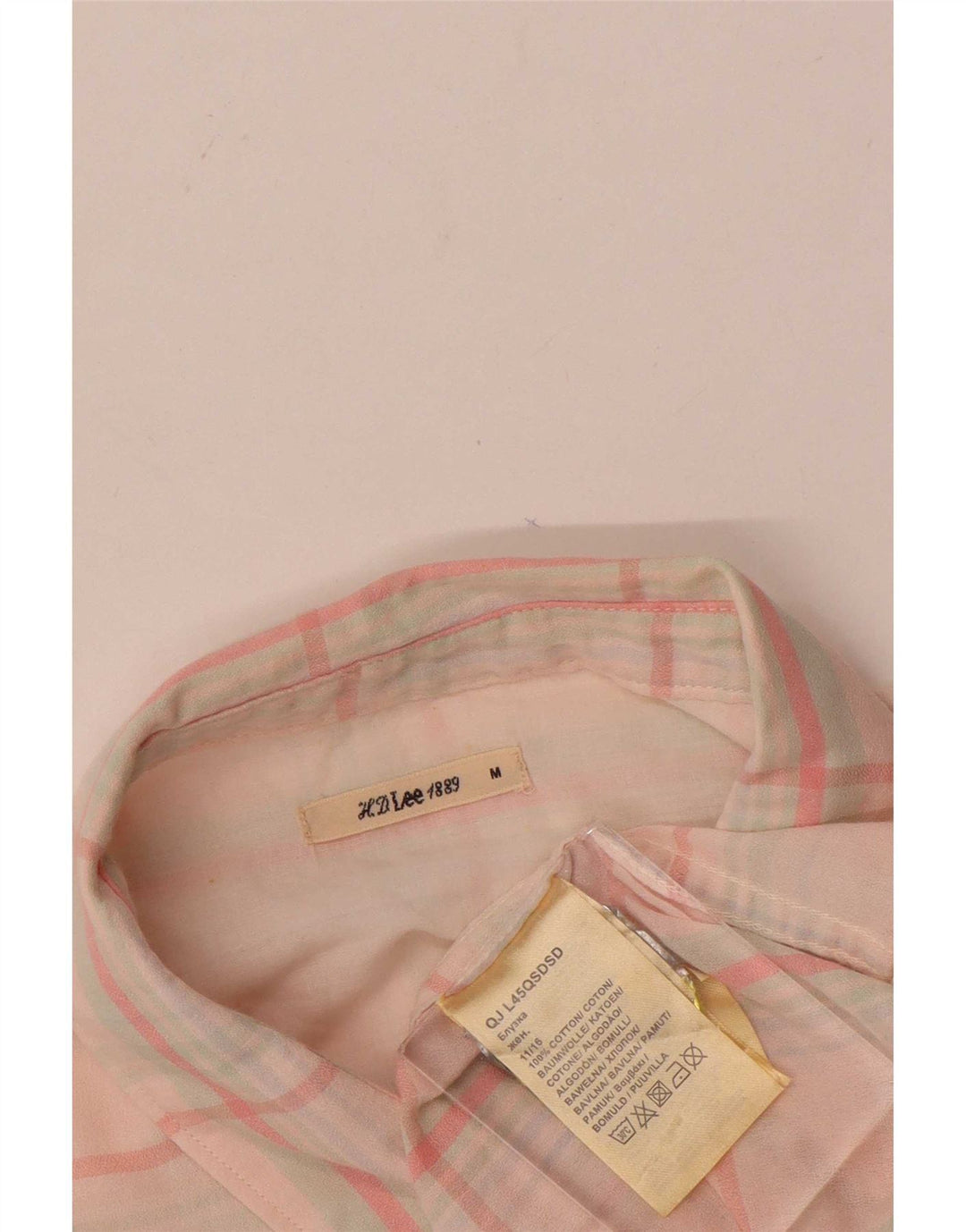 Lee Dameskjorte UK 14 Medium Pink Ternet bomuld