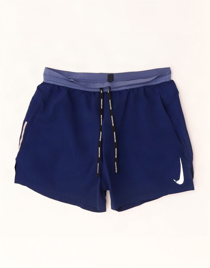 Nike Herre Dri Fit Sportshorts Medium Marineblå Colourblock Polyester
