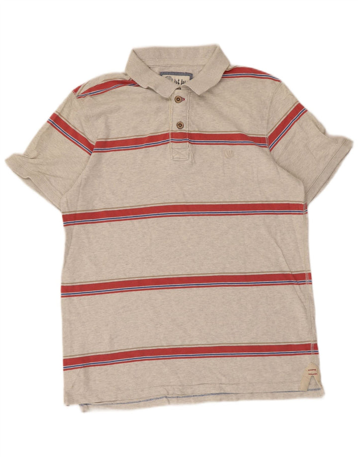 Fat Face herre poloshirt lille grå stribet bomuld