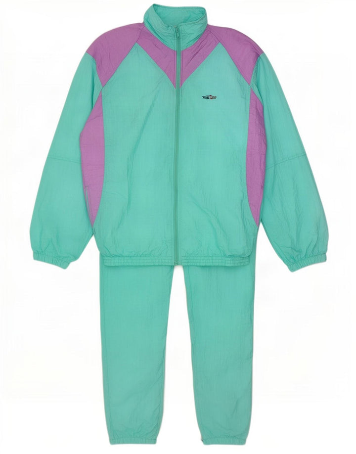 MC Ross Herre fuld træningsdragt XL Turkis Colourblock Nylon