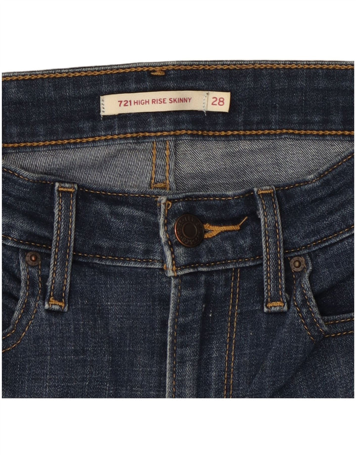 LEVI'S Dame 721 Skinny Jeans med høj talje W28 L29 Marineblå