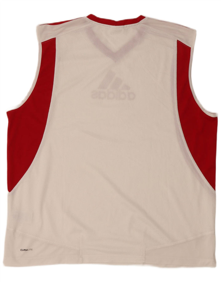 ADIDAS Herre Climalite Grafisk Vest Top XL Hvid Colourblock Polyester
