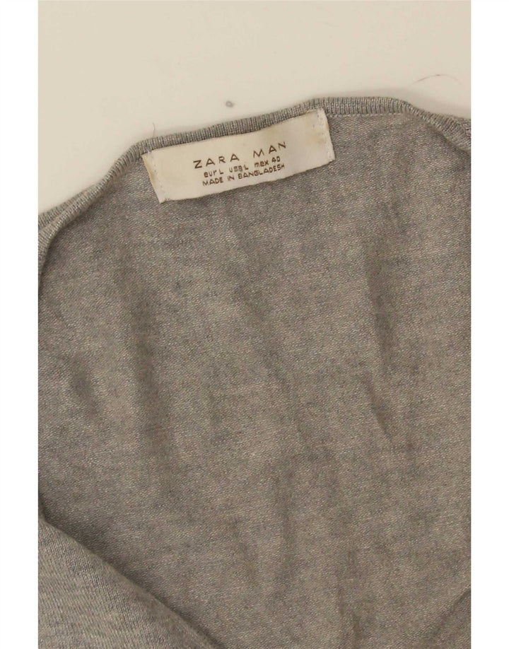 Zara Herre V-hals sweater Stor Grå
