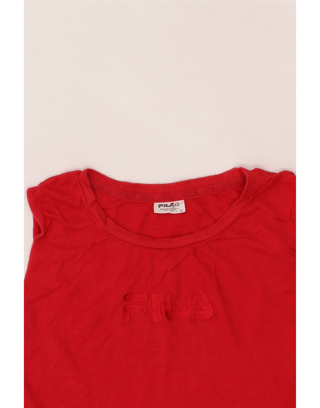FILA Womens Graphic Vest Top UK 20 2XL  Red Cotton Vintage Fila and Second-Hand Fila from Messina Hembry 