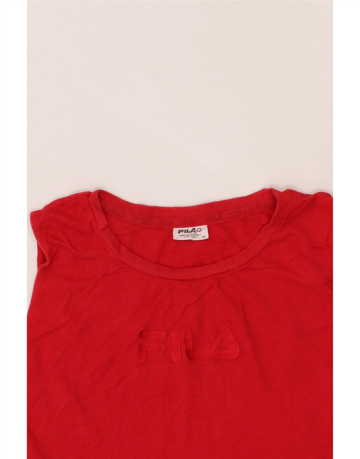 FILA Womens Graphic Vest Top UK 20 2XL  Red Cotton Vintage Fila and Second-Hand Fila from Messina Hembry 