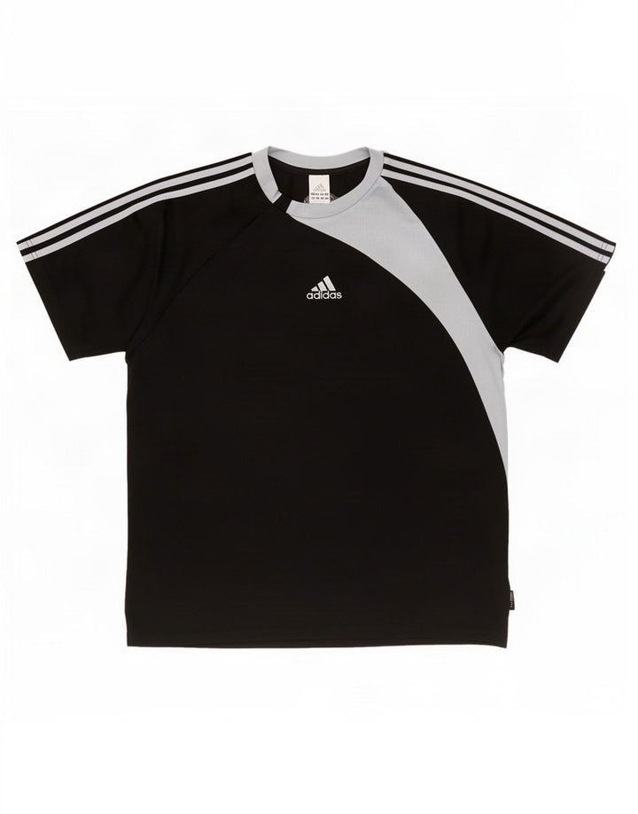 Adidas Herre Climalite T-Shirt Top Stor Sort Colourblock Polyester