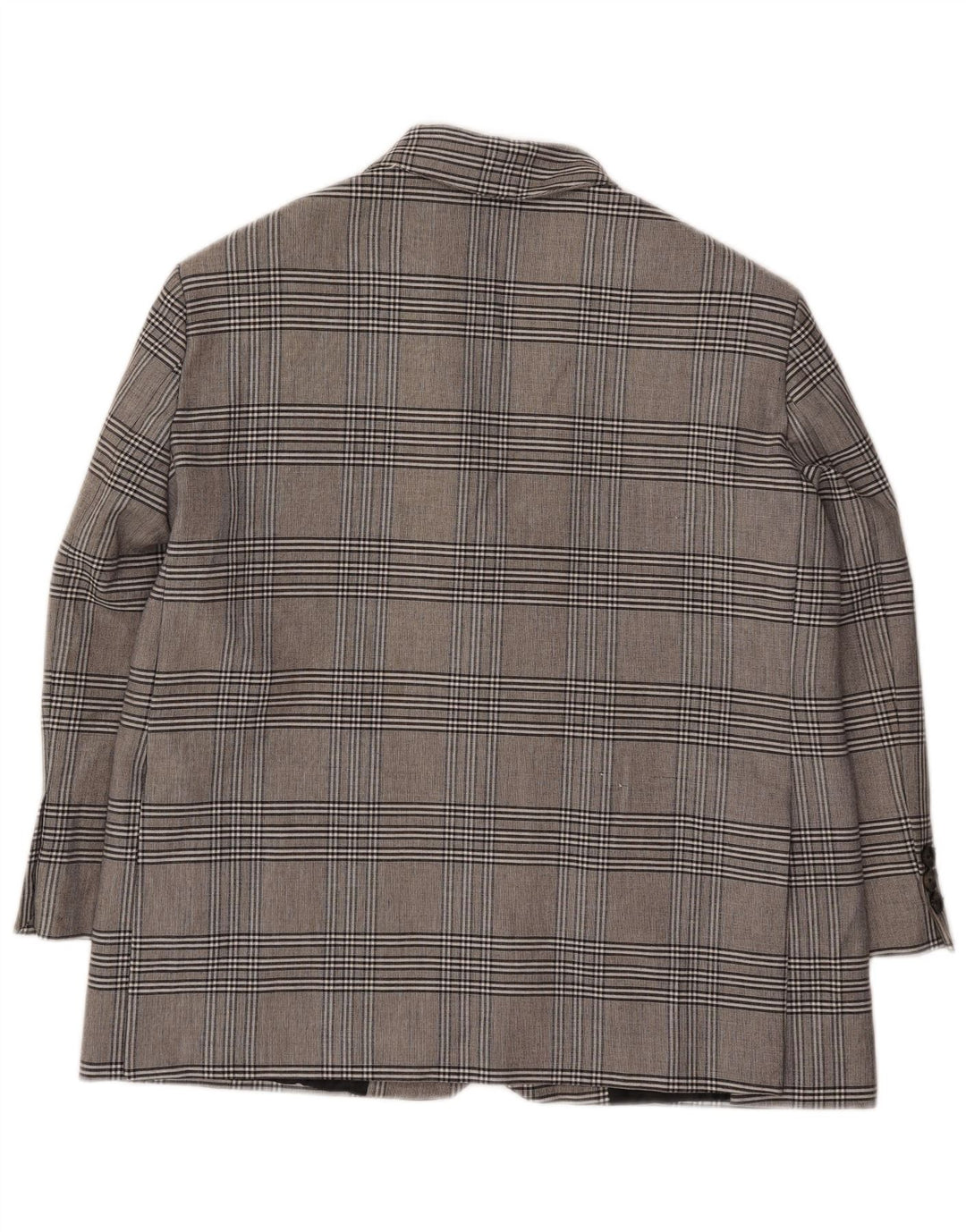 Zara Dame 2-knaps oversize blazerjakke UK 6 XS Grå ternet viskose