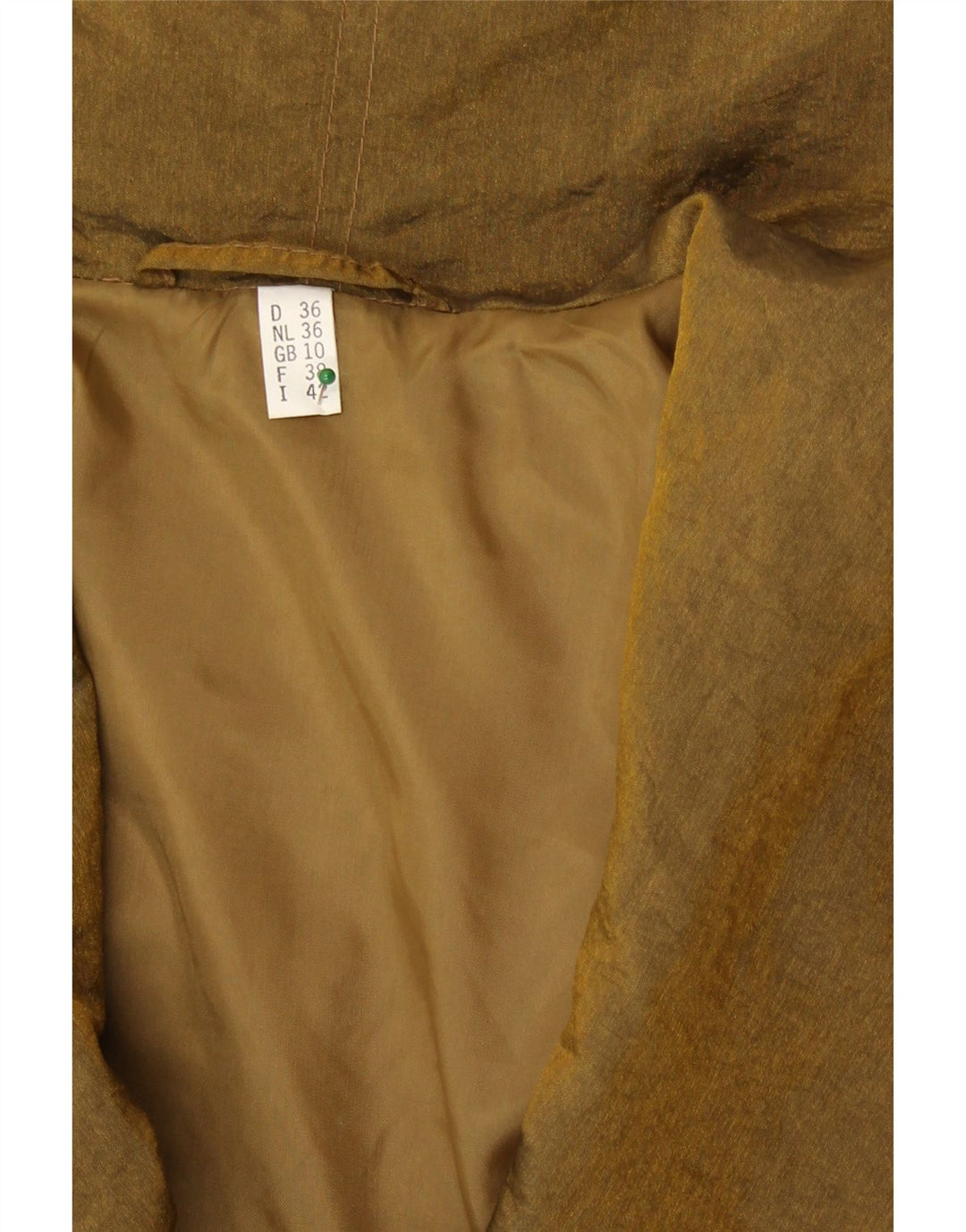 Vintage kvinders oversize regnfrakke UK 10 Small Gold