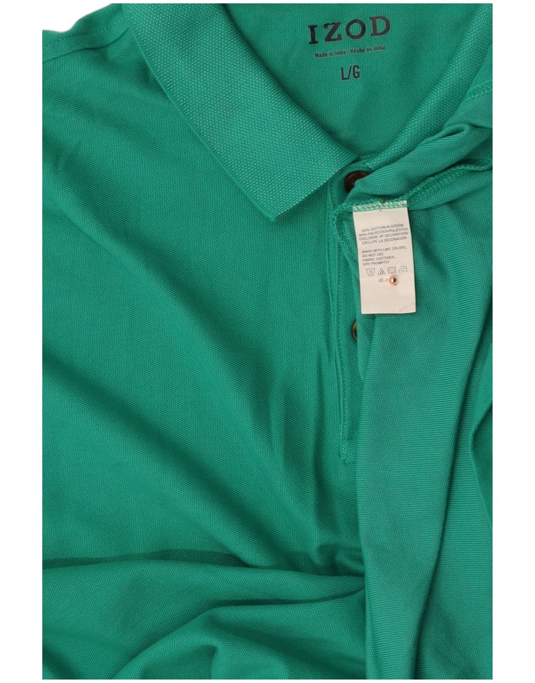 IZOD Mens Grant Fit Polo Shirt Large Green Cotton