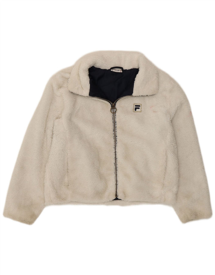Fila Girls Crop Graphic Fleecejakke 11-12 År Hvid