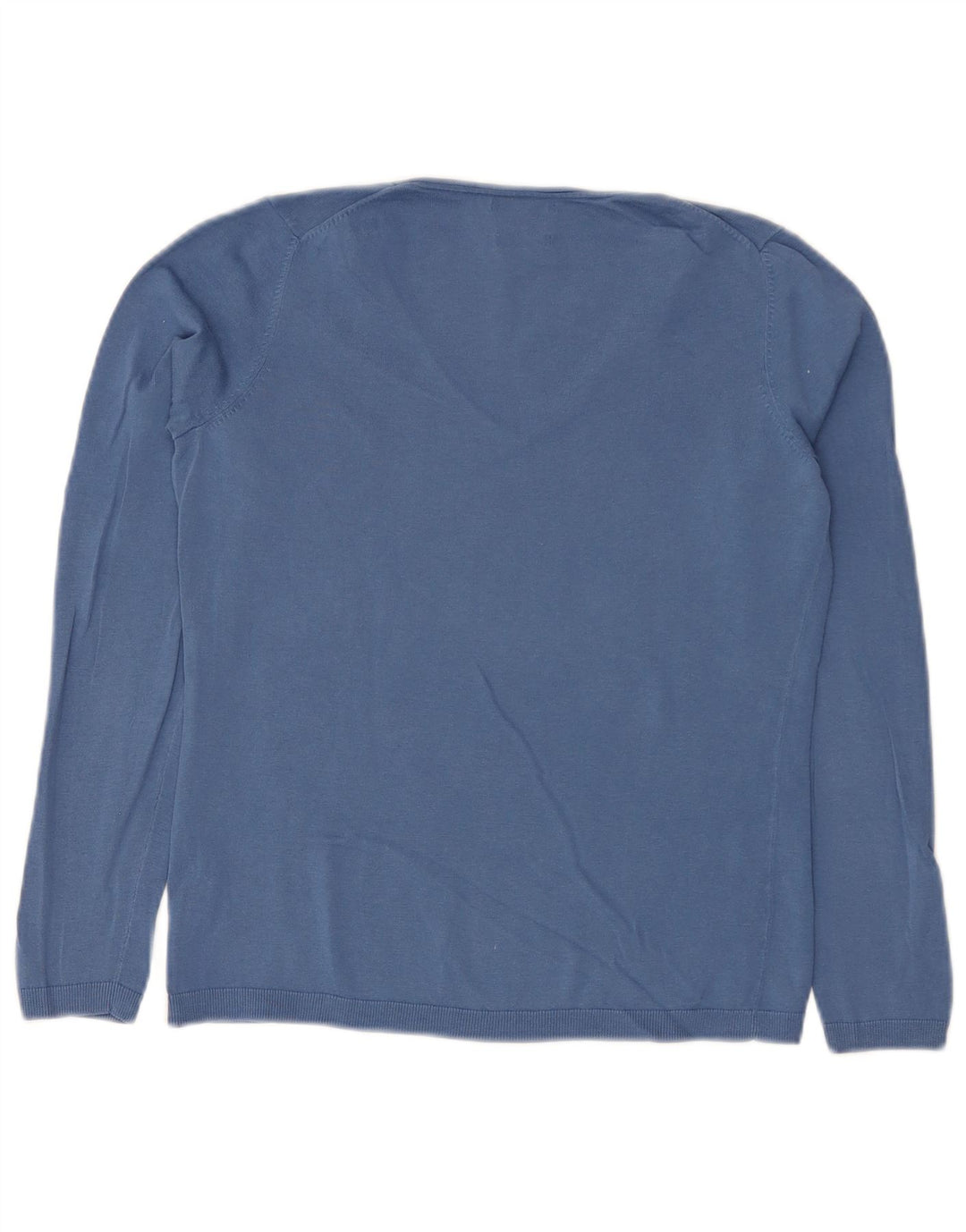 Massimo Dutti Dame V-hals sweater UK 10 Lille Blå Bomuld