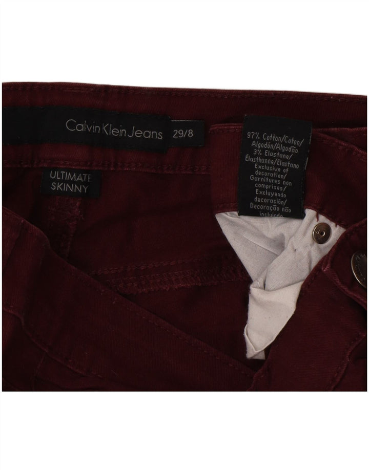 Calvin Klein Dame Ultimate Casual Bukser US 8 Medium W29 L32 Burgundy
