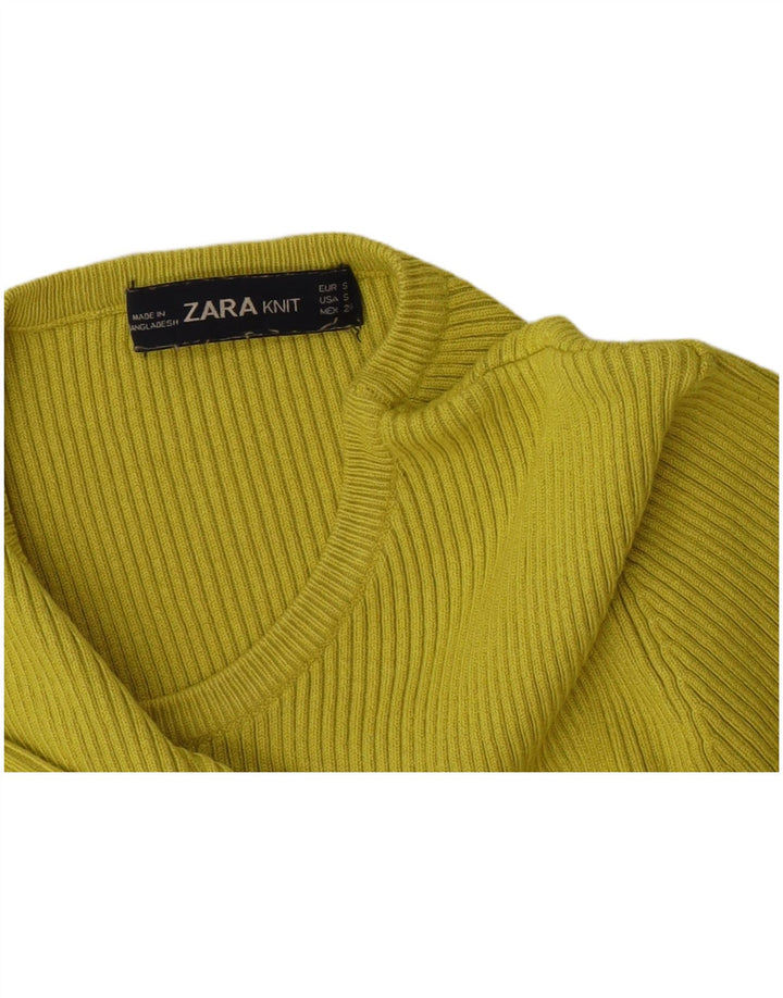 Zara Womens Crop Top UK 8 Small Green