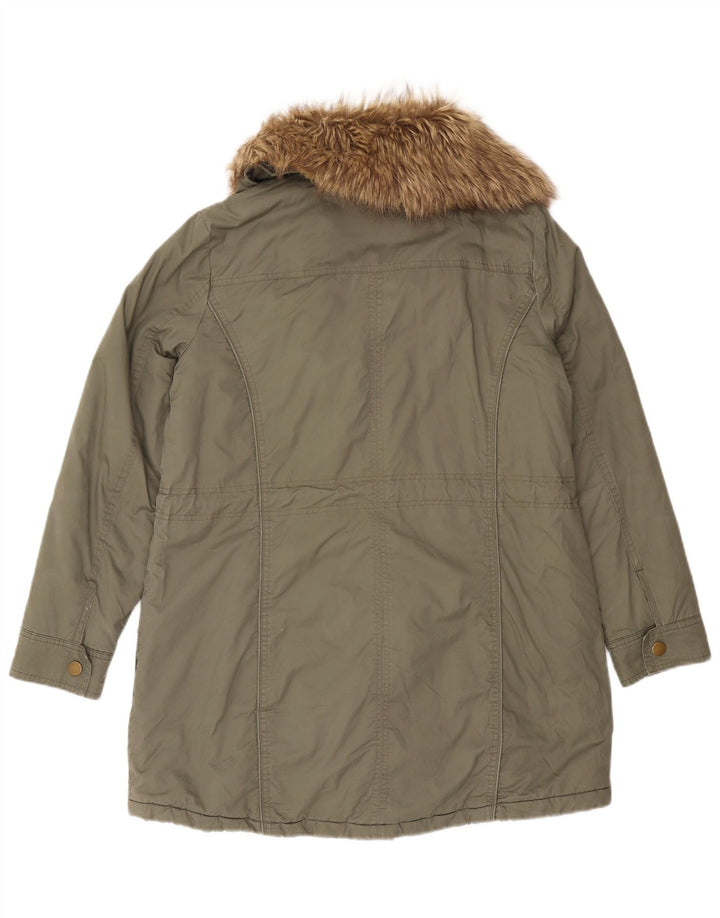 Laura Ashley Dame Parka Jacket UK 12 Medium Khaki Bomuld