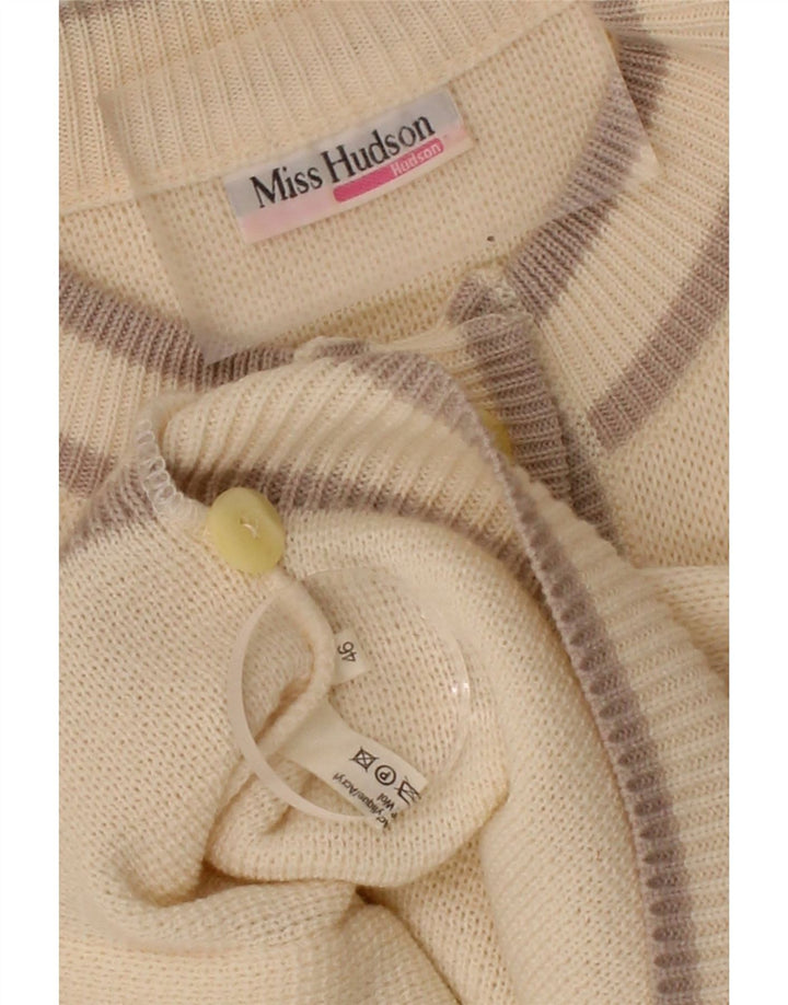 HUDSON Womens Oversized Cardigan Sweater EU 46 XL Off White Fair Isle Vintage Hudson and Second-Hand Hudson from Messina Hembry 