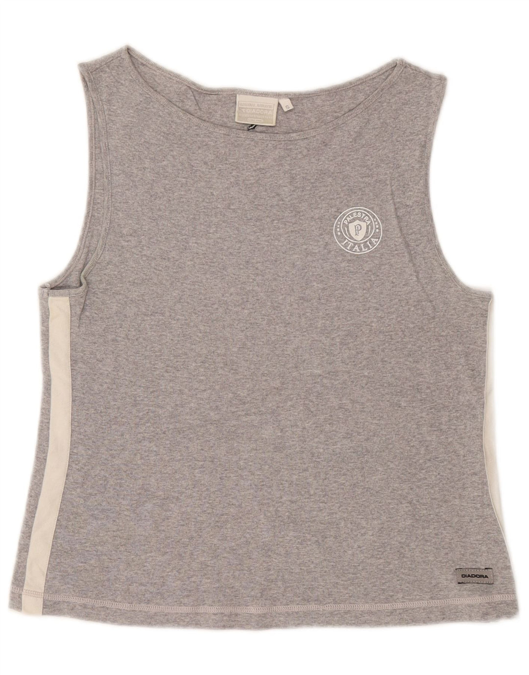 DIADORA Womens Crop Vest Top UK 10 Small Grey Colourblock