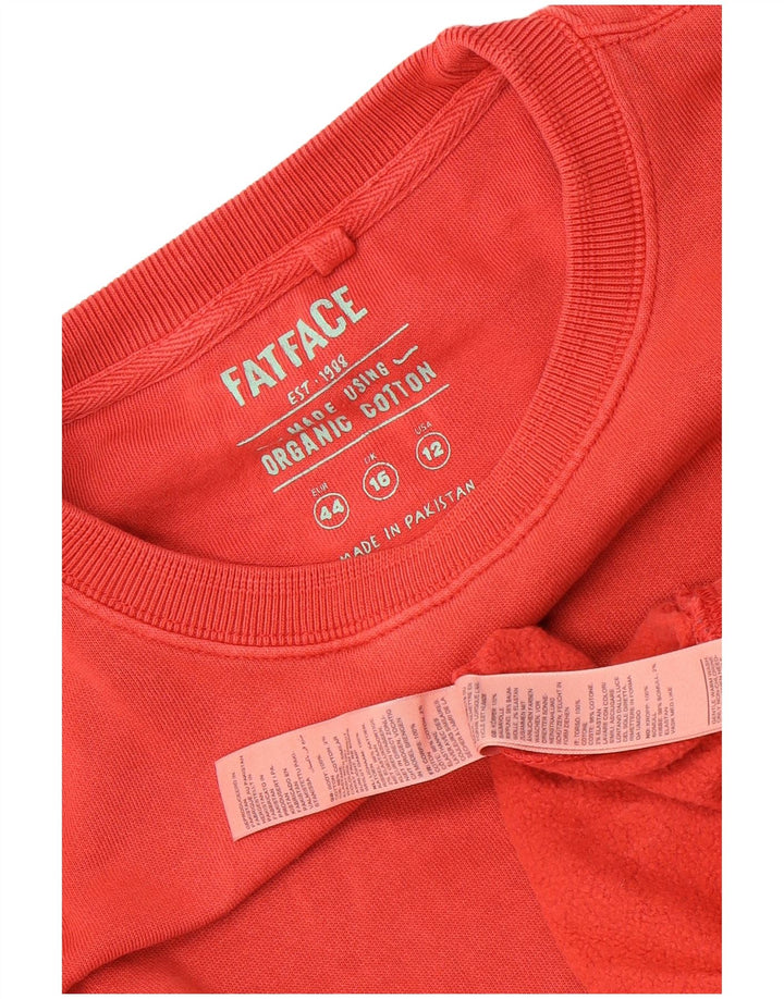 Fat Face Dame Oversized Sweatshirt Jumper UK 16 Stor Rød Bomuld