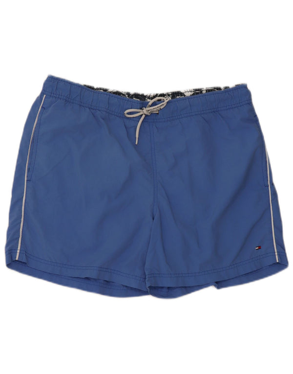 Tommy Hilfiger Mens Graphic Swimming Shorts Medium  Blue Nylon