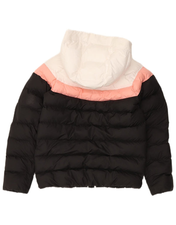Nike Polstret hættejakke til piger 10-11 år Medium Sort Colourblock