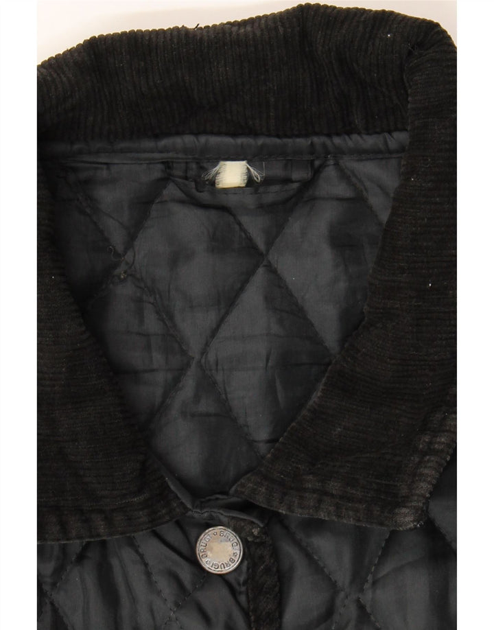 BRUGI Mens Quilted Jacket UK 42 XL Black Vintage Brugi and Second-Hand Brugi from Messina Hembry 