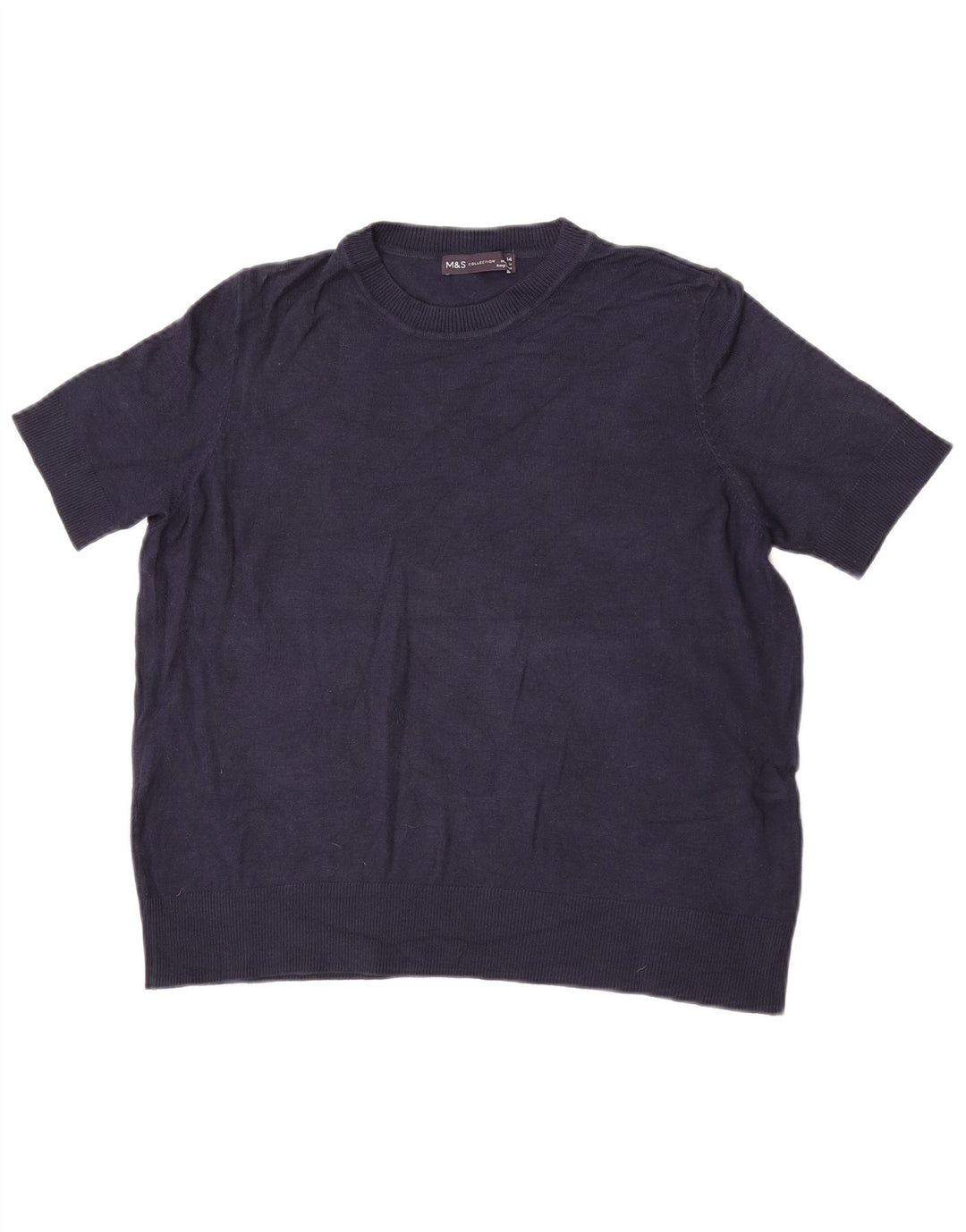 Marks & Spencer Dame sweater med rund hals DK 14 Stor marineblå