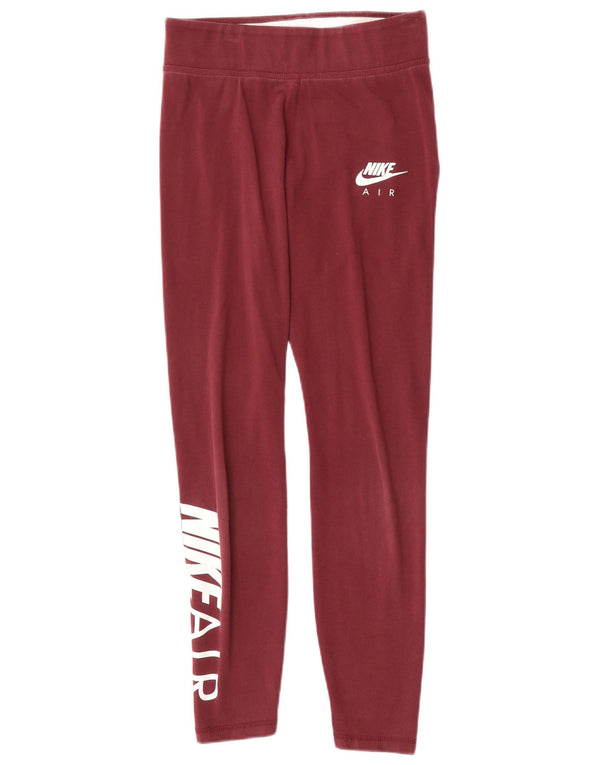 Nike Dame Grafiske Leggings UK 10 Small Bourgogne Bomuld