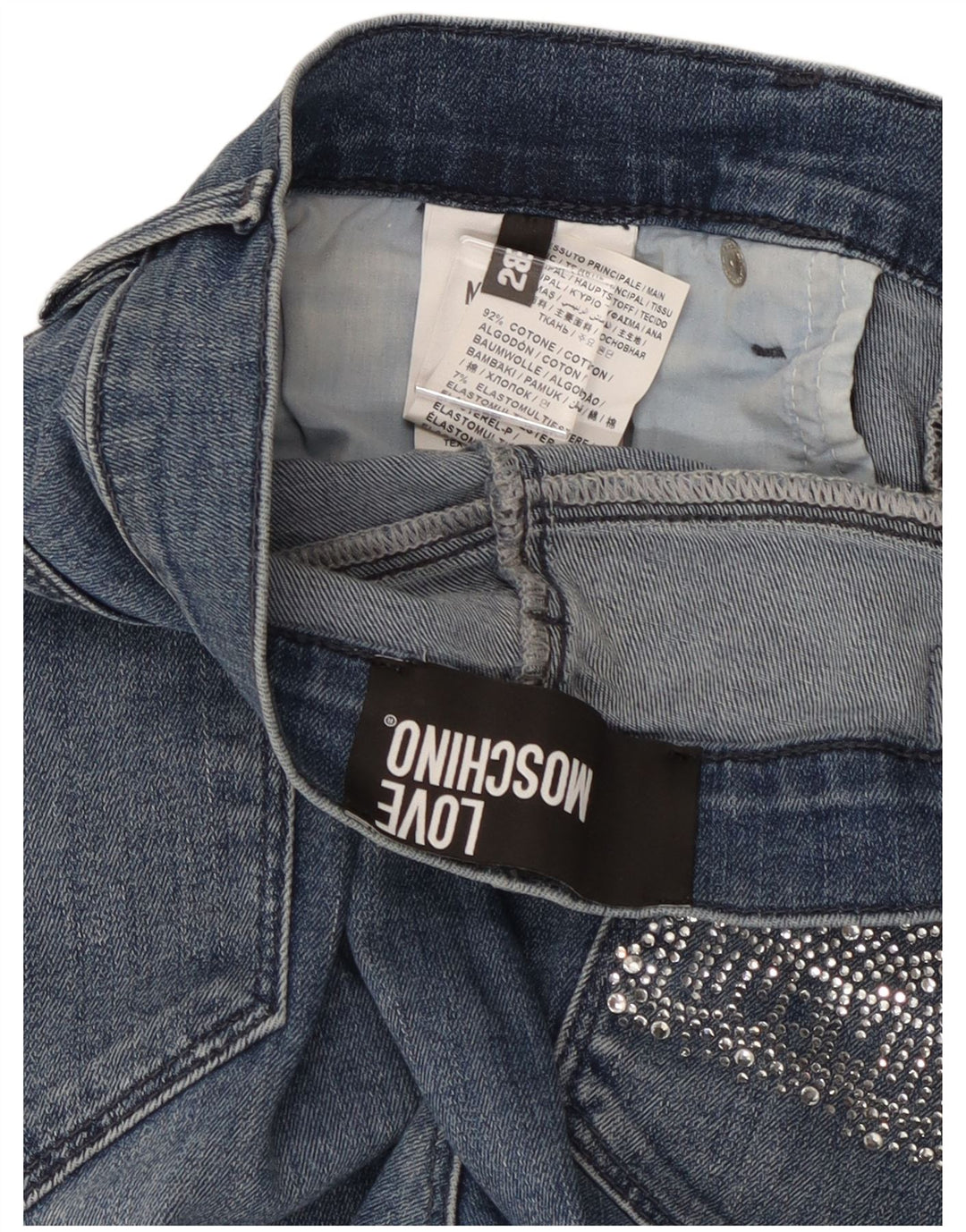 MOSCHINO Kvinder Cropped Jeans W28 L25 Blå Bomuld