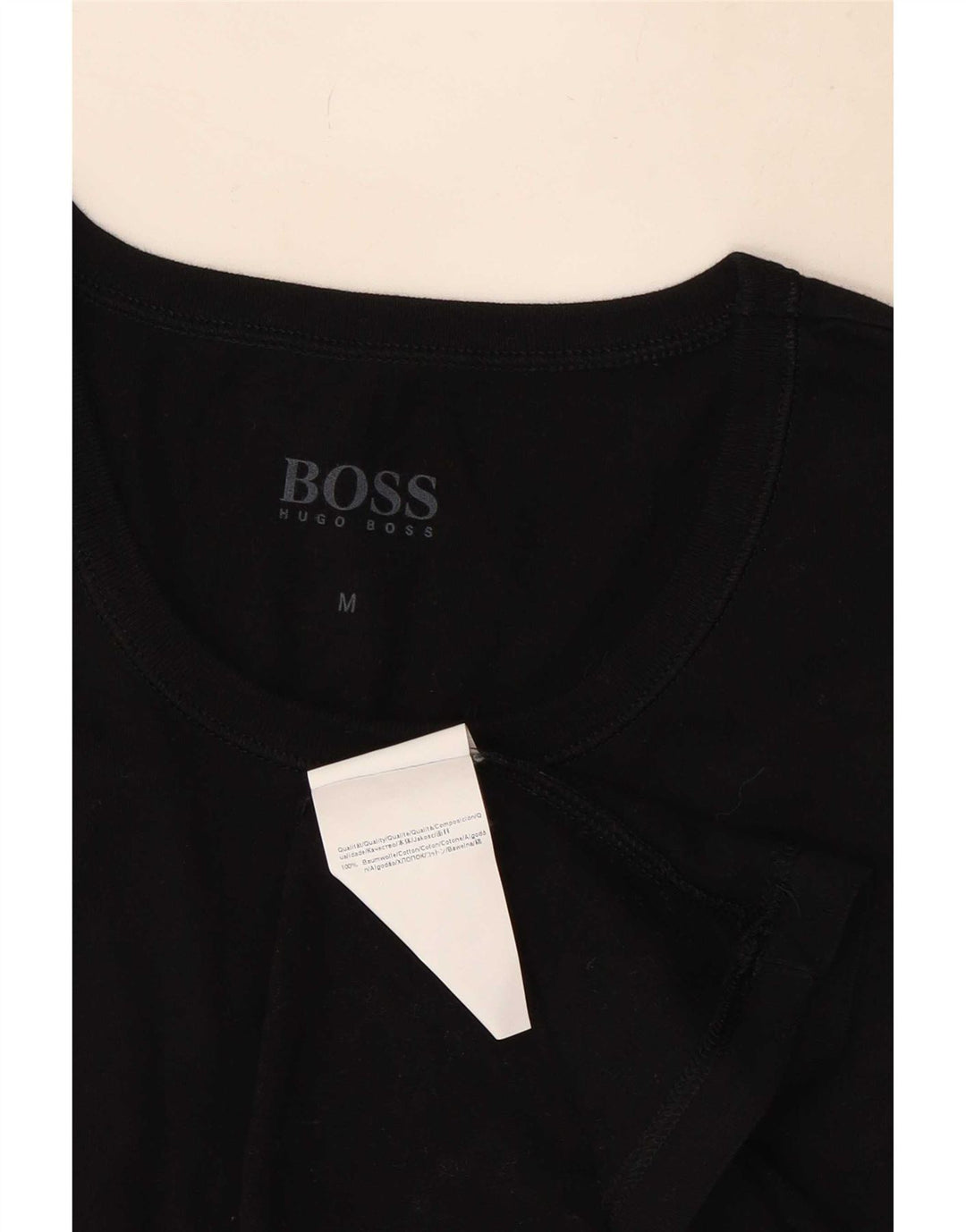 Hugo Boss Herre T-Shirt Top Medium Sort Bomuld