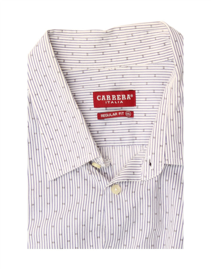 CARRERA Mens Regular Fit Shirt 2XL Blue Pinstripe Cotton Vintage Carrera and Second-Hand Carrera from Messina Hembry 