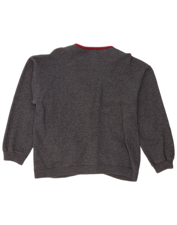 Vintage herre cardigan sweater mellemgrå uld