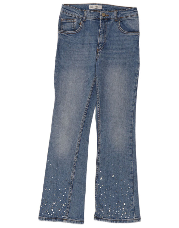 Zara Girls Flared Jeans 13-14 År W24 L26 Blå
