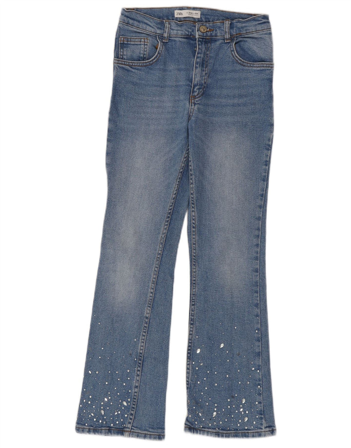 Zara Girls Flared Jeans 13-14 År W24 L26 Blå