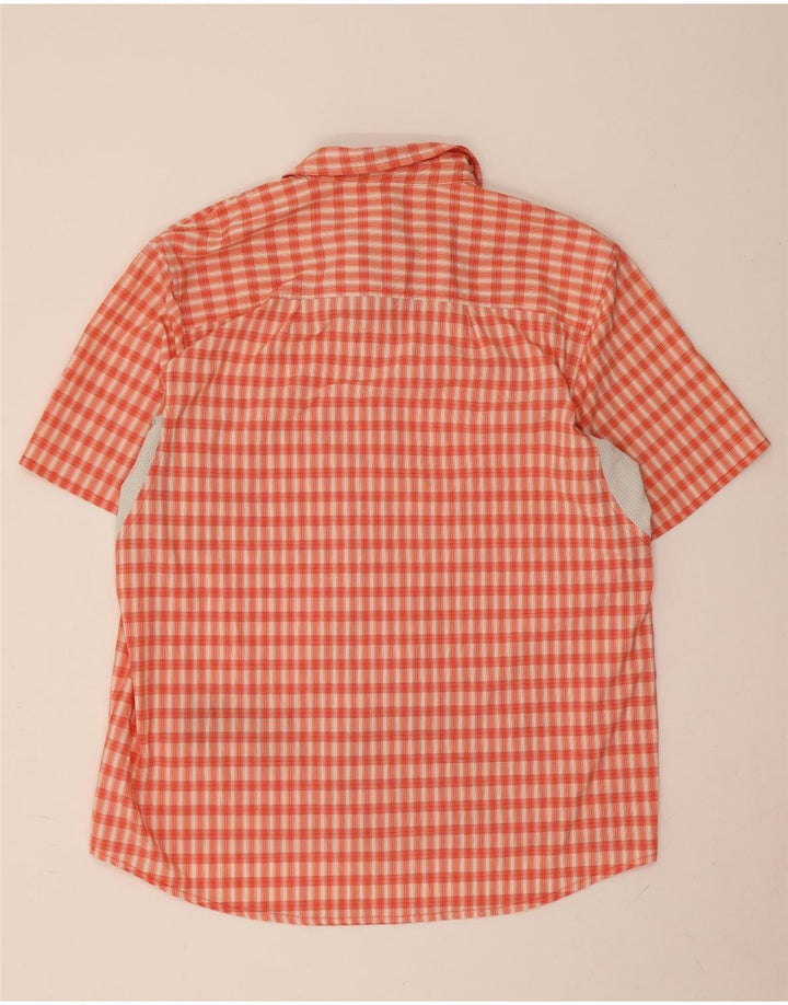 Adidas Herre Climalite kortærmet skjorte stor orange ternet polyester