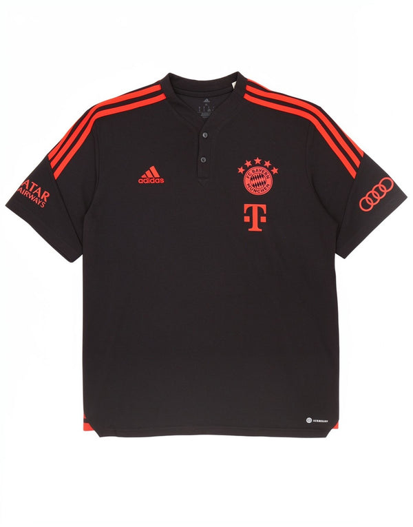 Adidas Herre FC Bayern Munchen Grafisk T-Shirt Top XL Sort Bomuld