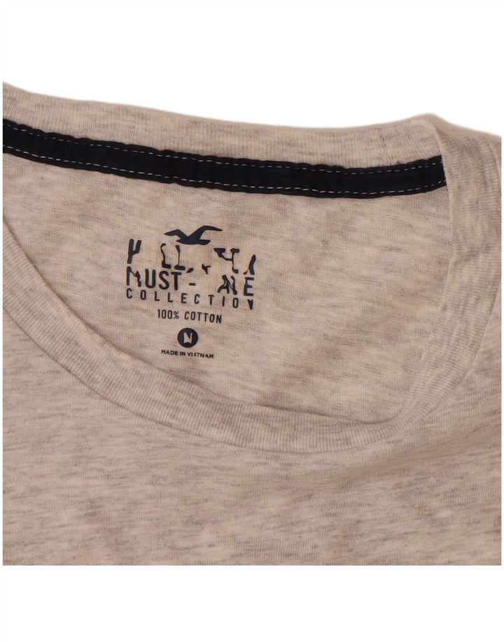 HOLLISTER Herre T-shirt Top Medium Grey Flecked Bomuld
